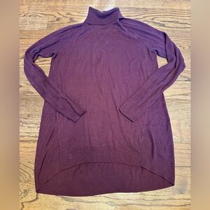 Apt. 9 Plum Turtleneck High Low Sweater Dress, Large